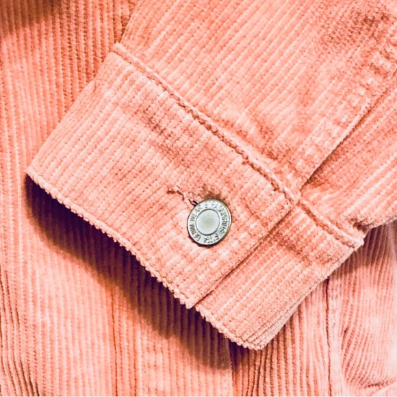 Stradivarius Jacket Womens Pink Cropped Corduroy Cute Jean Jacket Size Large - Picture 5 of 7